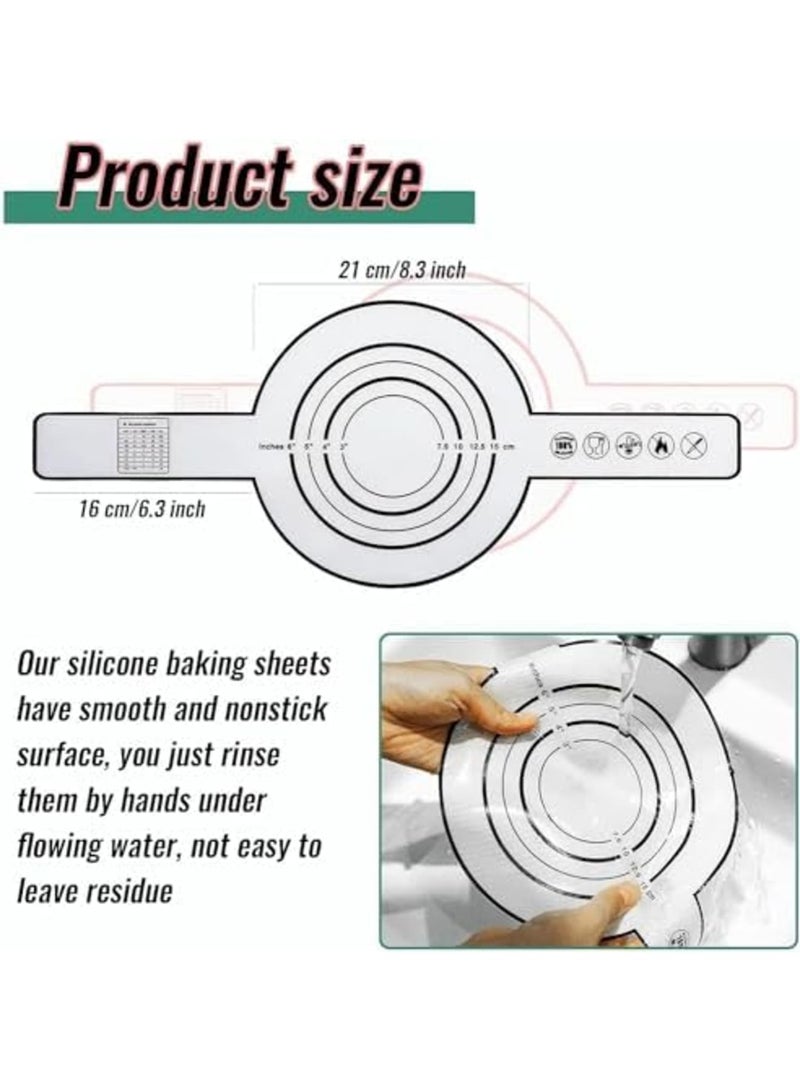 Silicone Baking Mat, for Dutch Oven Bread Baking Non-stick Baking Mat with Long Handle 8.3 Inch Reusable Silicone Baking Sheets Heat Resistant Baking Bread Pad for Dough Pastry - Image 2